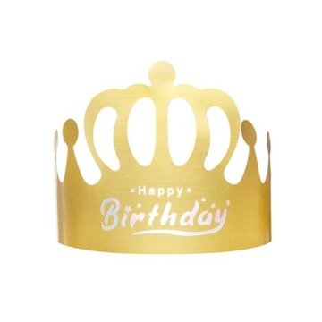 Korona papierowa Happy Birthday złota