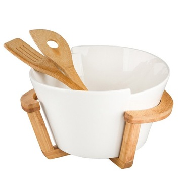 SALATERKA OWALNA 29X25X16 CM Z BAMBUS