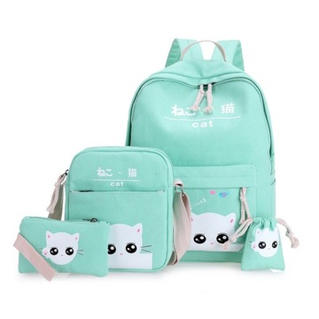 High Capacity School Backpack With 4 piecs / set