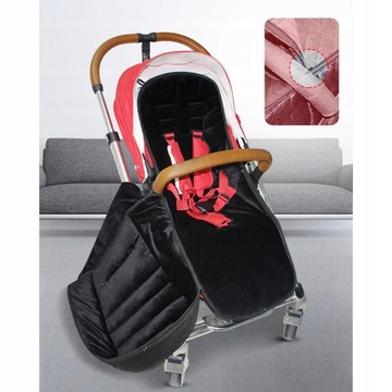 Мягкий хлопковый спальный мешок для черной коляски