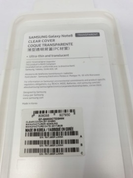ОРИГИНАЛЬНАЯ ПРОЗРАЧНАЯ ЗАДНЯЯ КРЫШКА SAMSUNG ПРИМЕЧАНИЕ 8 прозрачная 03