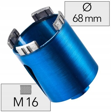FI 68 mm Wiertło Puszkowe Koronowe Diamentowe M16