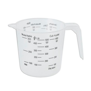 PLASTIKOWY KUBEK DZBANEK MIARKA 500 ml z uchem