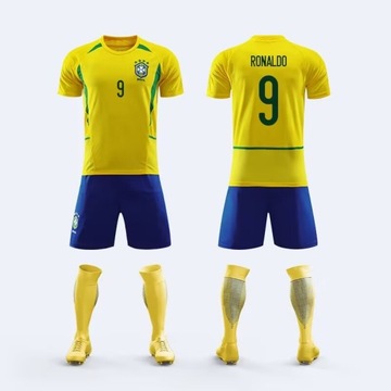 2002 CBF Home Soccer Kit Nr 11 Ronaldinho Socks