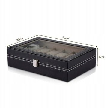 Коробка для часов Ювелирная шкатулка-органайзер 12 шт. Черный + бесплатно