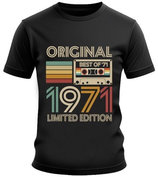Koszulka męska prezent na urodziny rocznik 1971 kaseta XL