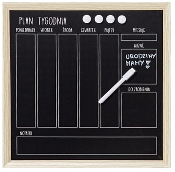 Tablica magnetyczna Smukee Plan Tygodnia 40x40