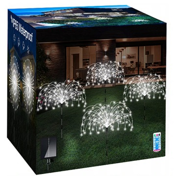 4SZT LAMPA SOLARNA 120 LED DRZEWKO DMUCHAWIEC FAJERWERKI+PILOT