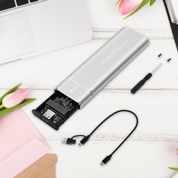 USB 3.1 10G M.2 NVMe Внешний корпус Практичный Удобный Прочный Серебристый