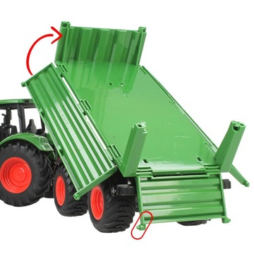 TRAKTOR CIĄGNIK PRZYCZEPA WYWROTKA ODPINANA MASZYNA ROLNICZA ZESTAW FARMERA