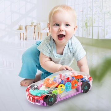 Мигающий игрушечный автомобиль для детей, игрушки, прозрачный свет