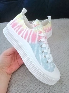 BUTY DAMSKIE TIE DYE KOLOROWE TRAMPKI SPORTOWE 39