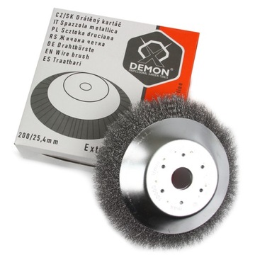 Szczotka Druciana Tarczowa Pleciona 200/25,4mm do Kosy Podkaszarki Solidna