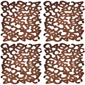 4 SZTUKI PODKŁADKA FILCOWA NA STÓŁ ZESTAW 10 cm x 10 cm BRĄZOWA LITERKI