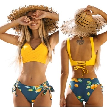 STRÓJ KĄPIELOWY DWUCZĘSCIOWY BIKINI WIĄZANIE / M