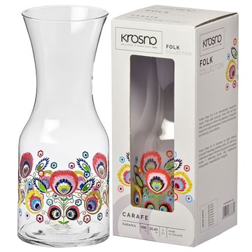 Karafka Folk Krosno 0,9L 900ml do wody wina soku *7372