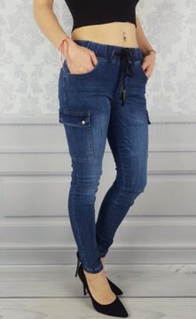 #DAMSKIE SPODNIE JEANS MŁODZIEŻOWE BOJÓWKI CARGO X