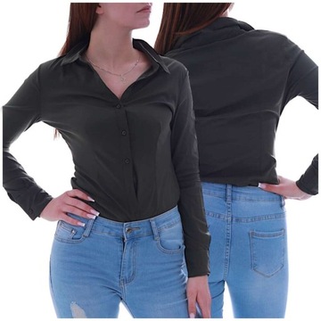 Wizytowa zielona koszula body damska UB858 XL