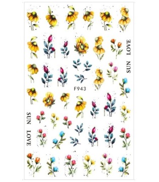 Naklejki na Paznokcie Samoprzylepne 3D Kwiaty R64