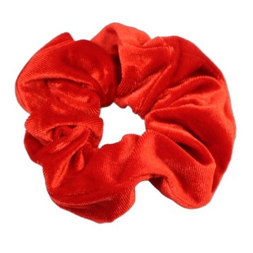 Gumka do włosów WELUROWA scrunchies CZERWONA DUŻA modna frotka WYGODNA