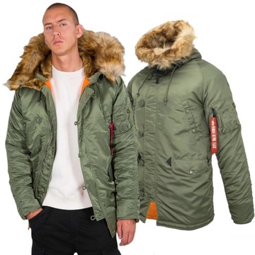 Kurtka z kapturem Alpha Industries N3B VF 59 103141 01 Zielona 3XL