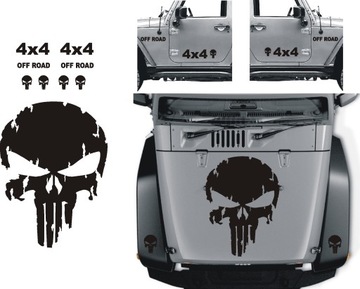 PUNISHER 46x65cm Naklejki 321 OFF ROAD TUNING 4x4