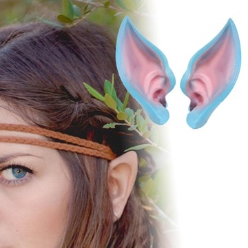 Elfowe uszy Halloween karnawałowy kostium przebieranki niebieski