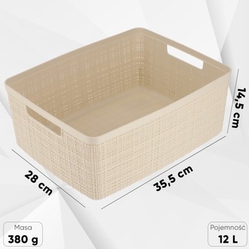 ИЗОГНУТАЯ КОРЗИНА-ОРГАНИЗАТОР ДЛЯ МЕЛКИХ ПРЕДМЕТОВ 12 Л