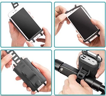 ДЕРЖАТЕЛЬ ДЛЯ ТЕЛЕФОНА И POWERBANK ВЕЛОСИПЕДНЫЙ РУЛЬ до 6 ДЮЙМОВ ПРОСТАЯ УСТАНОВКА