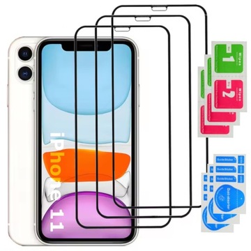 3x SZKŁO HARTOWANE 9H do iPHONE 11 / XR SZYBKA OCHRONNA 5D na CAŁY EKRAN