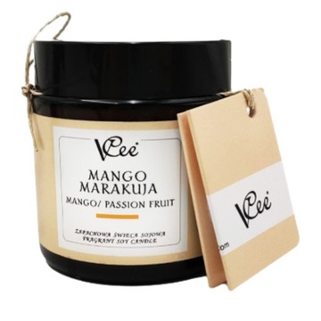 ŚWIECA SOJOWA DO MASAŻU NATURALNA VCEE MANGO MARAKUJA 120ML