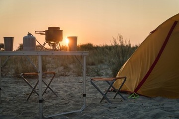 СТОЛ, ТУРИСТИЧЕСКИЙ КЕМПИНГОВЫЙ СТОЛ, 4 СТУЛА, ЧЕМОДАН, 120СМ