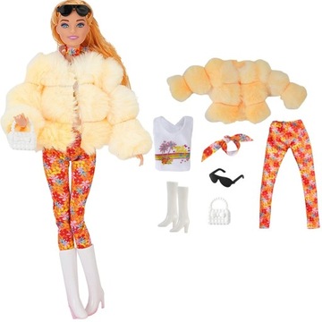 DAMSKI ZESTAW UBRANKO FUTERKO TOREBKA WYSOKIE BUTY DLA LALKI TYPU BARBIE