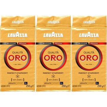 Kawa mielona LAVAZZA Qualita Oro gold złota palona zestaw 750g
