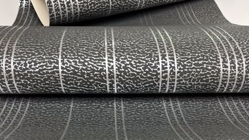 ВИНИЛОВЫЕ ОБОИ ЧЕРНО-СЕРЕБРЯНЫЕ ПОЛОСКИ С УЗОРОМ 137511