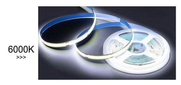 Неоновая светодиодная лента COB, 5 м, 12 В, 1600 светодиодов, IP20, ХОЛОДНАЯ