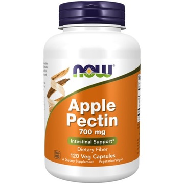 NOW Apple Pectin 700mg 120vegcaps PEKTYNY USPRAWNIAJĄ TRAWIENIE JELITA