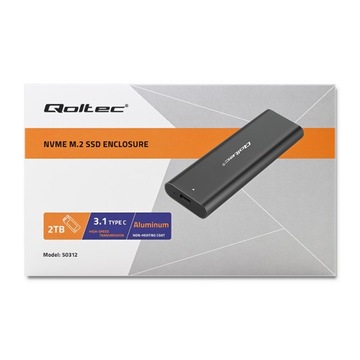Корпус Qoltec Solid для SSD-накопителей M.2 NVME PCI-E USB типа C, легкий