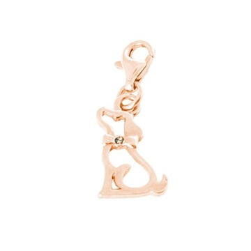 Charms piesek srebro 925 Swarovski rosegold