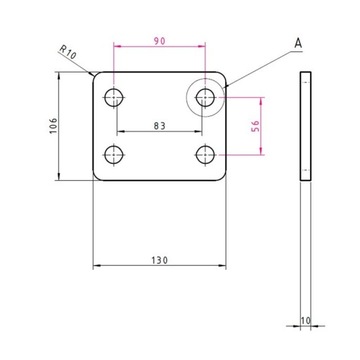 Uniwersalny Adapter Haka USA 51x51 Holowniczego Regulacja Wysokości