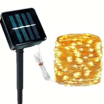 2s206. Lampki solarne LED na druciku zewnętrzne 150 led