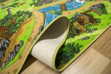 150х200 см КОВЕР ДИНО С ПЕТЛЯМИ ЦВЕТНОЙ ФЛИС С ДИНОЗАВРАМИ УЛИЦЫ ВУЛКАНОВ