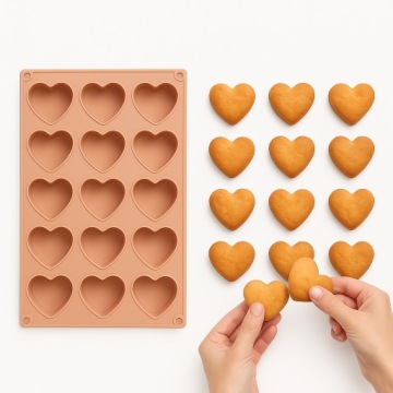 Силиконовая форма для MONOporacja Сердечки 15 гнезд 29x17 см