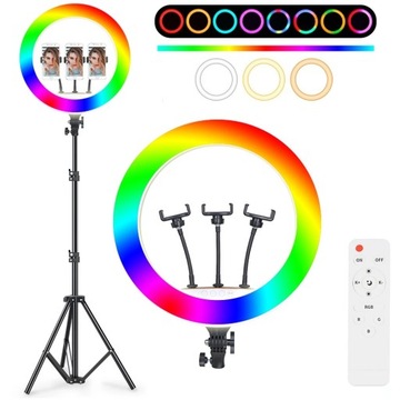 Profesjonalna DUŻA lampa LED RGBW RING 56cm