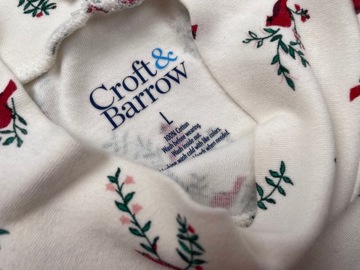 Водолазка женская хлопковая, белая, узоры 100% хлопок CROFT&BARROW, размер L
