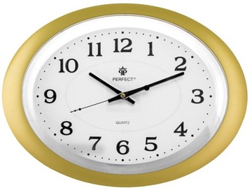 Zegar ścienny Perfect złoty 40cm + Bateria AA