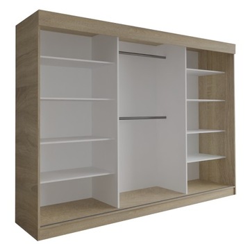 МИЛАН ШКАФ - 3D 150 CM - ДУБ СОНОМА (2x lacobel) - шкаф с зеркалом