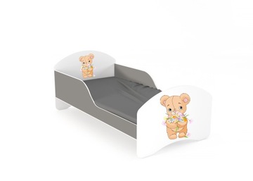 Детская кровать LEO2 140х70 бело-серый