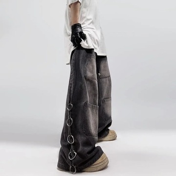 American Style Oversized Pocket Retro Baggy Jeans