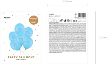 BALONY LATEKSOWE BŁĘKITNE PASTELOWE BUCIKI NA ROCZEK CHRZEST BABY SHOWER X6